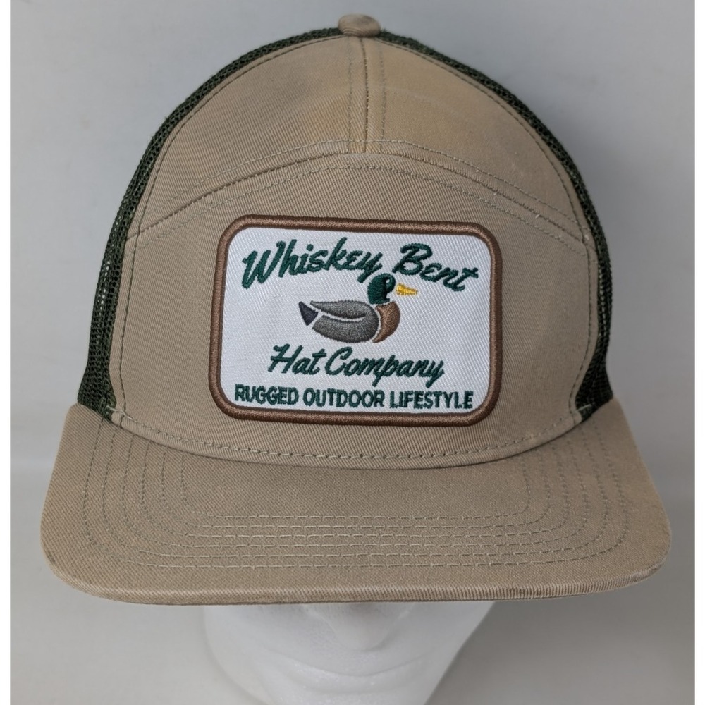 DISTESSED Whiskey Bent Hat Co Snapback Trucker Hat Mesh Back Duck Patch Outdoor